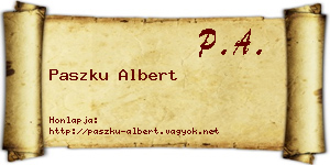 Paszku Albert névjegykártya