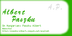 albert paszku business card